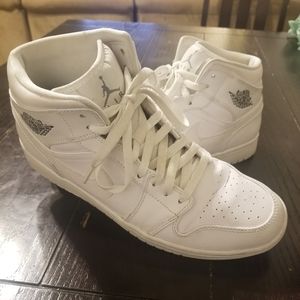 All white Jordan 1 highs - size 10